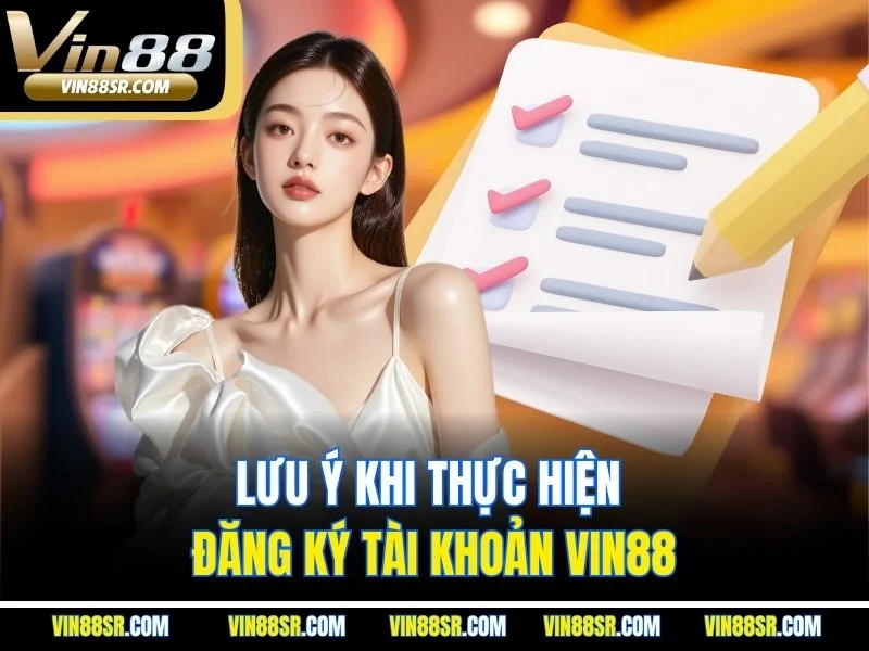 Lưu ý khi thực hiện đăng ký tài khoản Vin88
